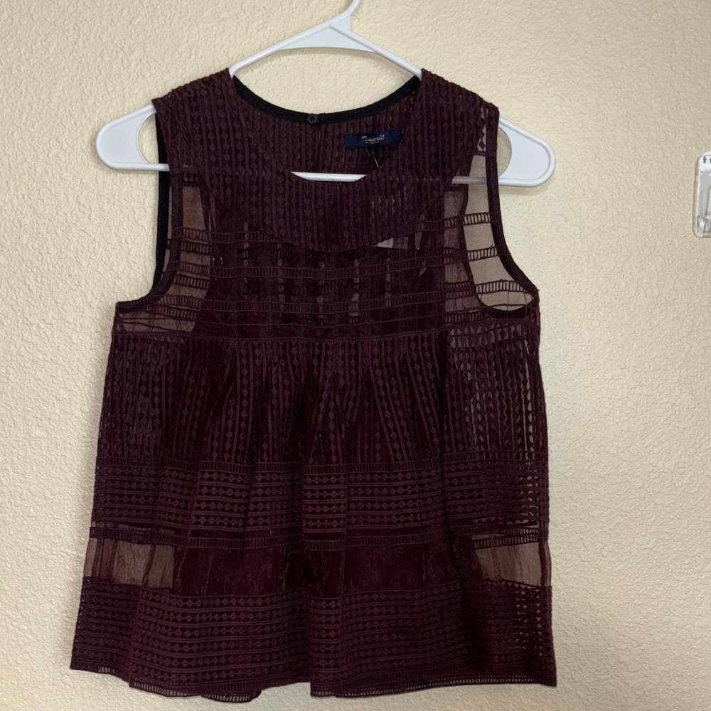 Madewell Burgundy Lace Blouse